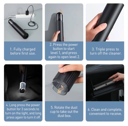 Máy hút bụi Baseus cầm tay A3 Lite Car Vacuum Cleaner (15000pa, 135W, Vacuum Portable Cleaner)