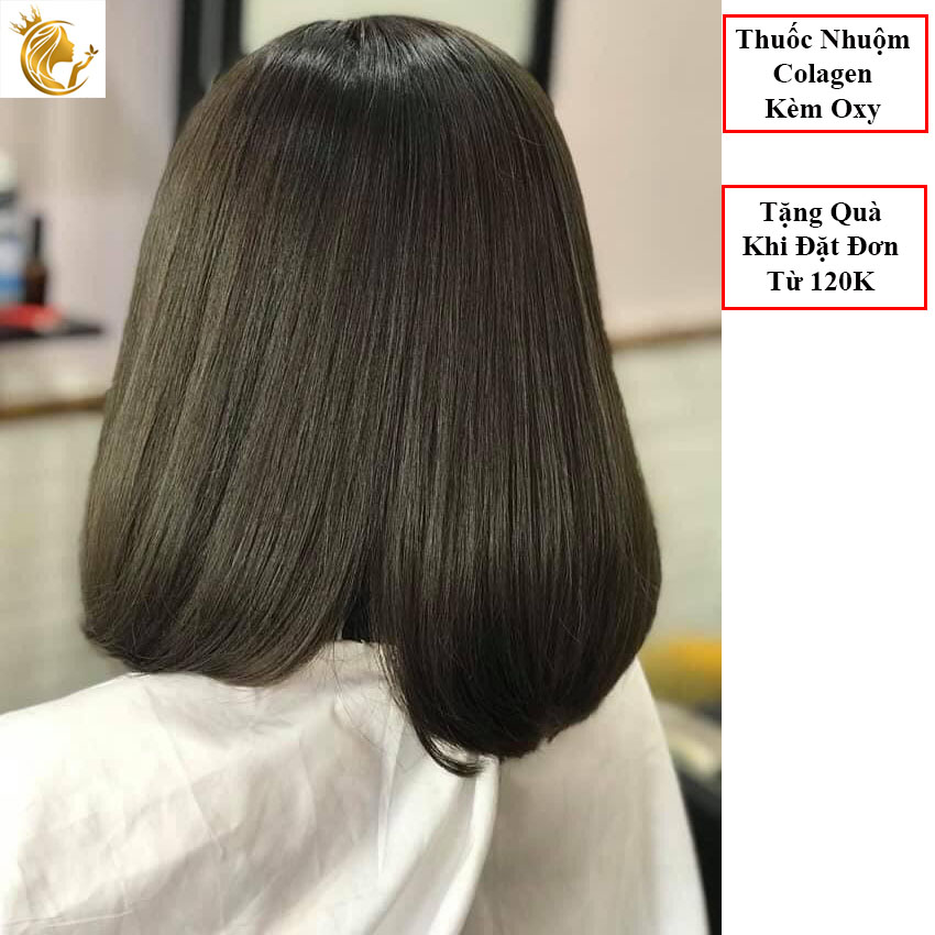 Thuốc Nhuộm Tóc Nâu Ánh Rêu Kèm Oxy
