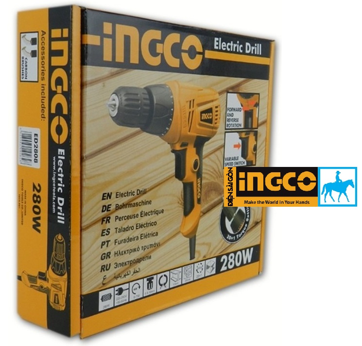 Máy khoan vặn vít cầm tay 10mm 280W INGCO ED2808