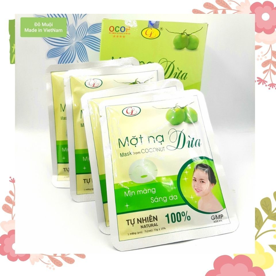 [HCM]Mặt nạ dừa Cửu Long hộp 7 miếng