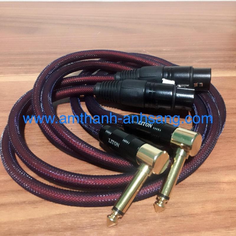 Dây tín hiệu canon cái ra 6 ly cong combo 02 dây loại bọc giáp lưới