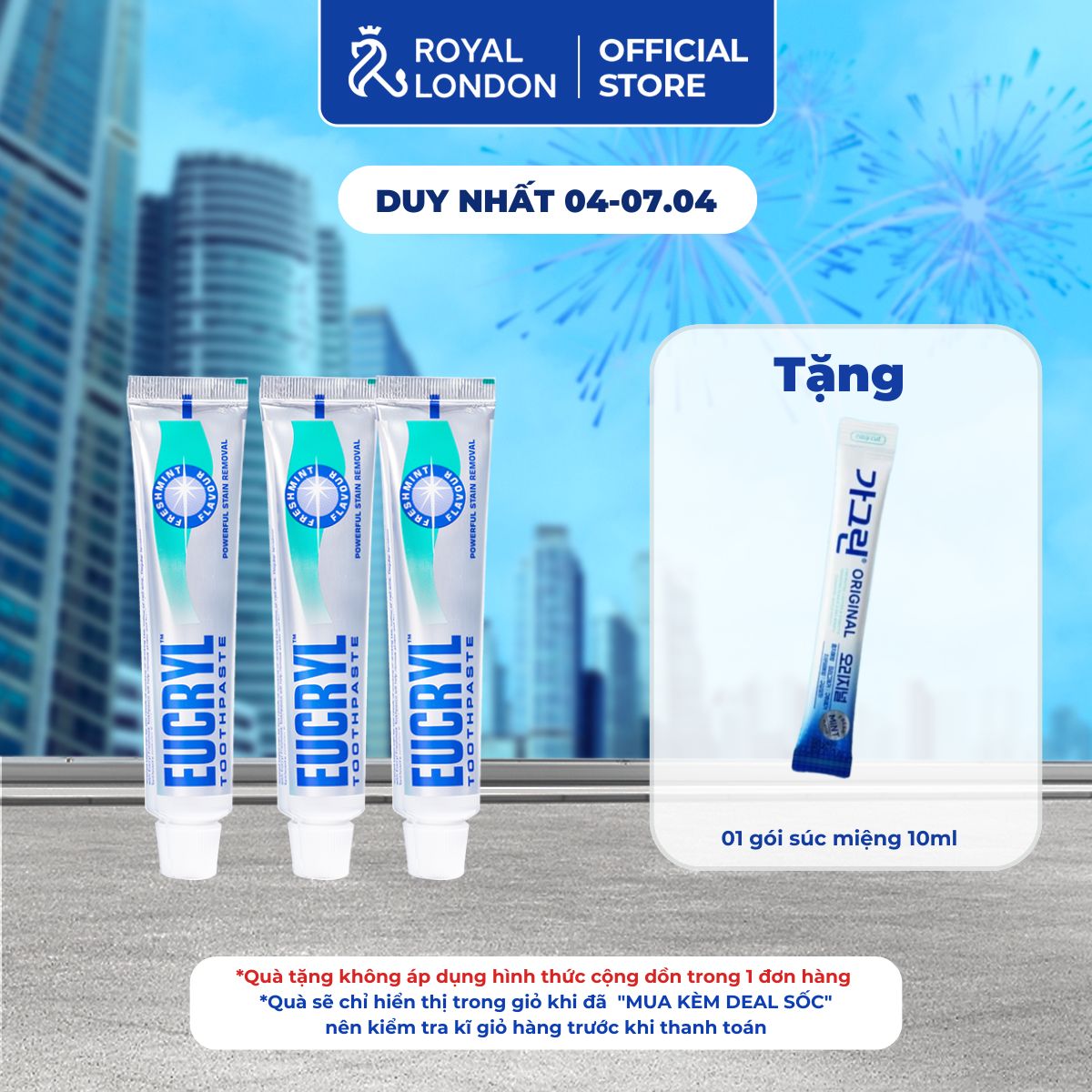 Combo of 3 Eucryl Toothpaste to Help Whiten Teeth (3X62G)