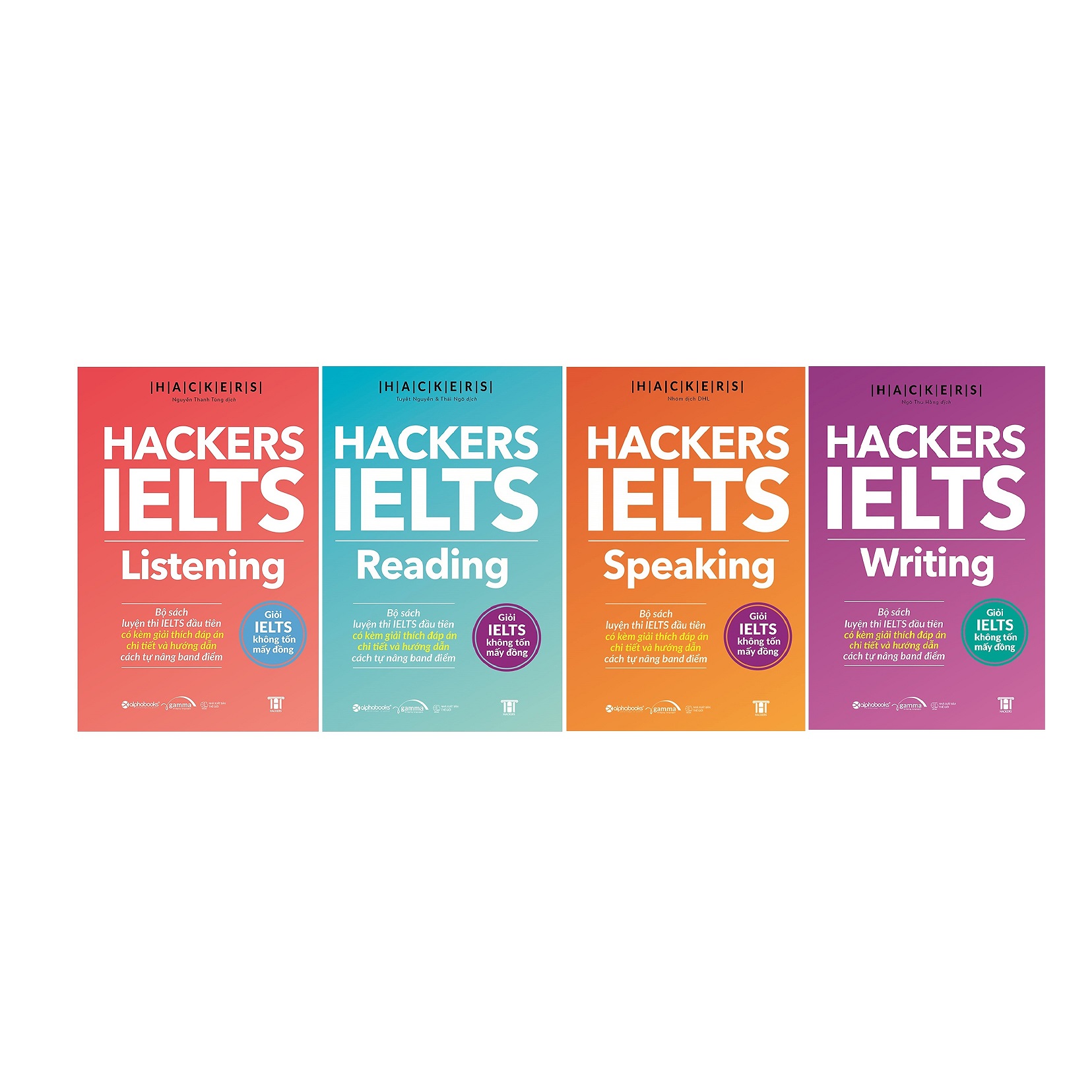 Sách - Combo Trọn Bộ 4 Cuốn Hackers IELTS (Listening + Reading + Speaking + Writing)