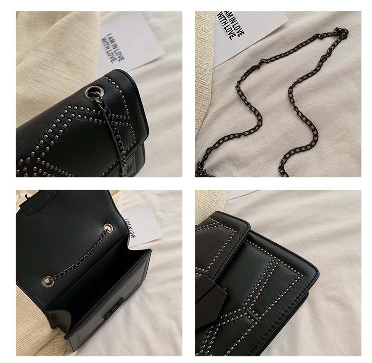 Luxurious Leather Handbag with Stones in Korean Style