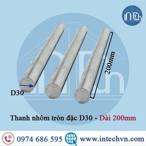 NHÔM THANH TRÒN ĐẶC A6061 HQ Phi 30mm (D30)