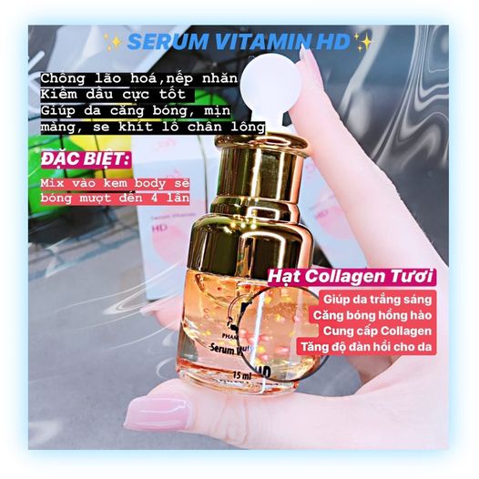 Serum Vitamin HD giúp da căng bóng mịn màng