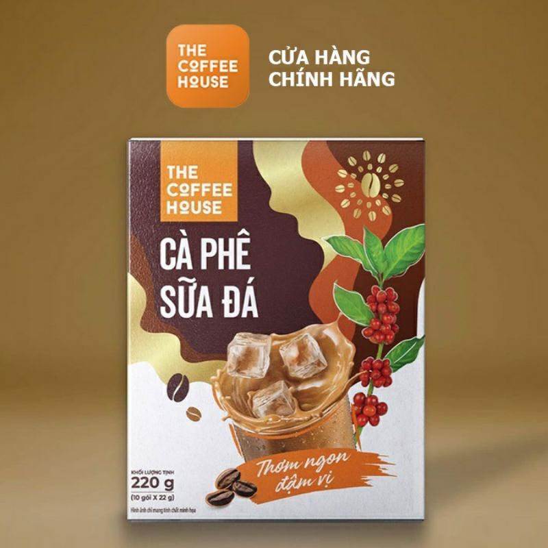 [10 gói/22g] Cà phê sữa đá Hoà tan 3in1 The Coffee House 220g