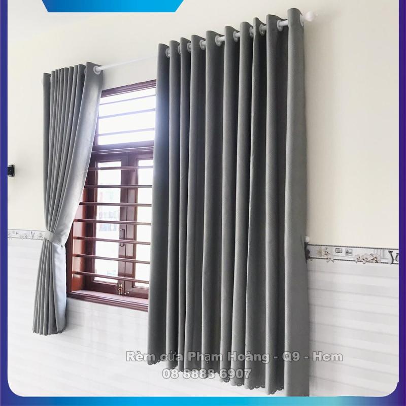 Màn cửa màu xám lông chuột, Ngang Cao tùy chọn, dùng làm rèm cửa chính, rèm cửa sổ, màn cửa chống nắng + tặng dây vén màn trang trí - miasimi hoàng yến