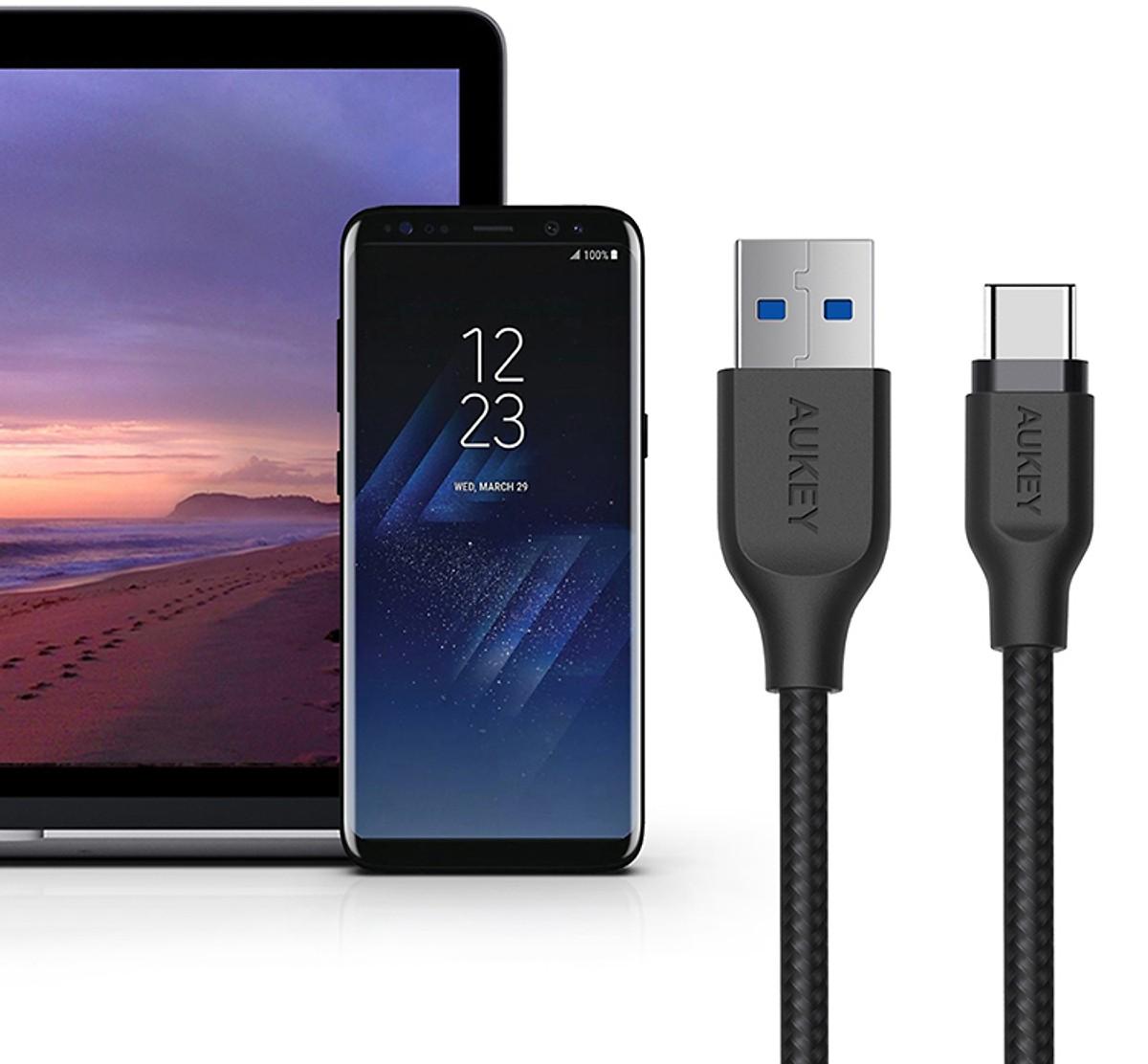 Dây Cáp Sạc USB Type-C Aukey CB-AC1 1.2m (Đen)