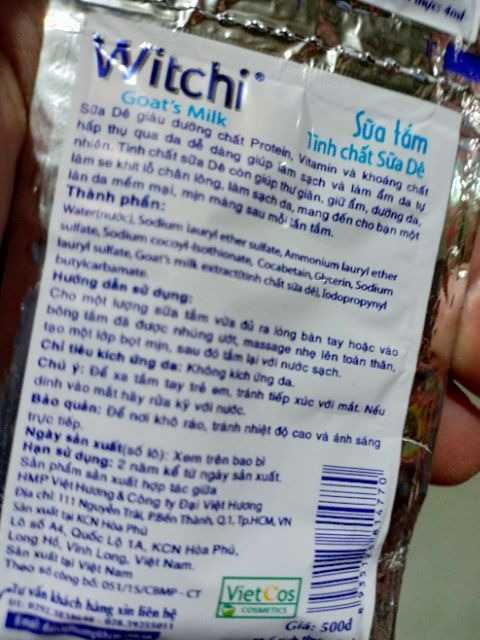 Sữa tăm Witchi dây 12 gói 4ml