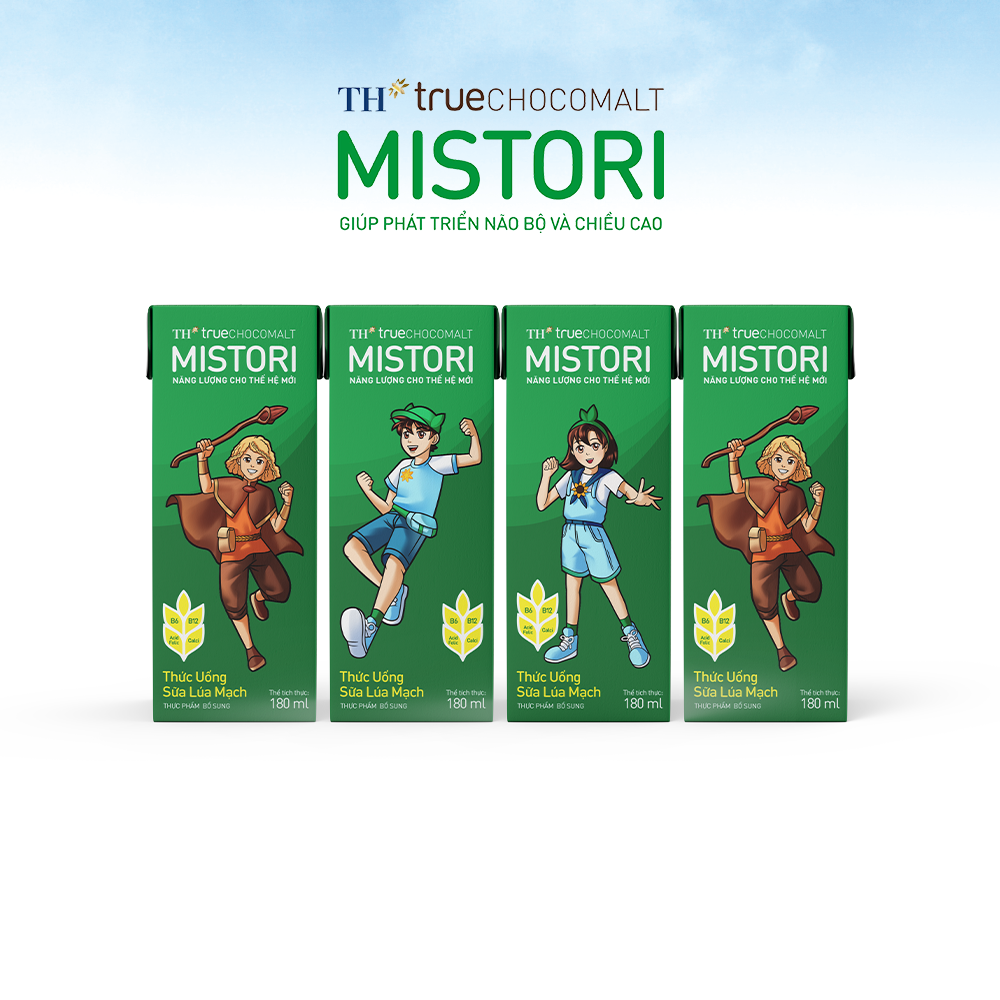 Thùng 48 hộp thức uống Sữa Lúa mạch TH true CHOCOMALT MISTORI 180 ml (180 ml x 48)