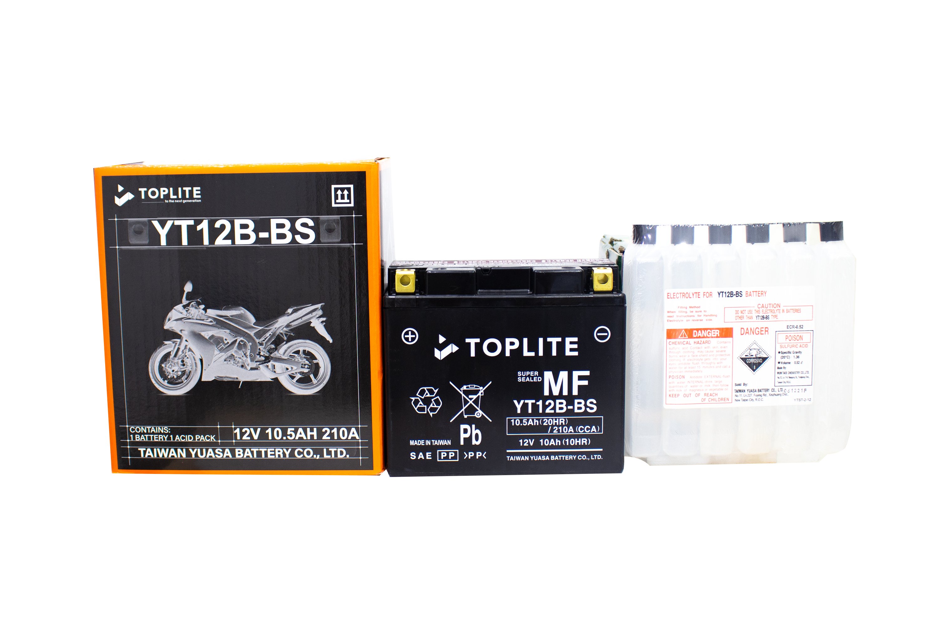 [HCM]Bình Ắc quy motor Toplite YT12B-BS 12V - 10Ah