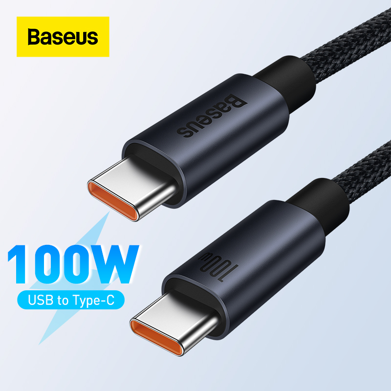 Dây cáp 100w baseus usb đầu type c cho huawei p50 p40 pro cáp sạc nhanh usb-c dây cáp dữ liệu xiaomi