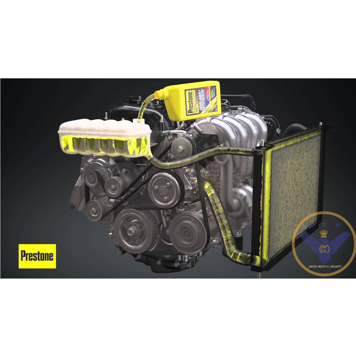 Dung dịch làm mát động cơ ô tô (màu xanh lá cây) Prestone can 3.78L