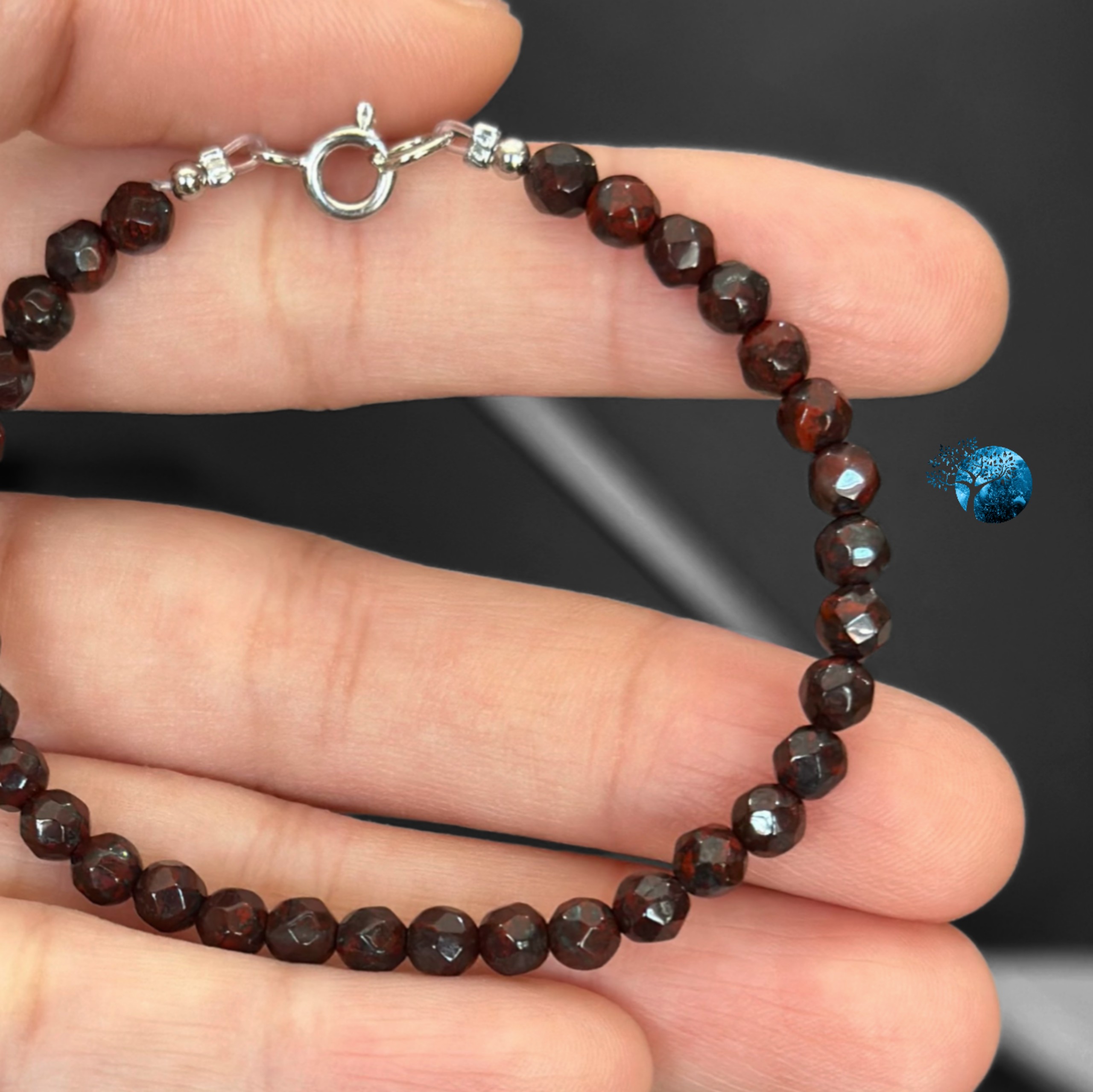 Vòng tay đá brecciated jasper hạt méo 3.5~4mm