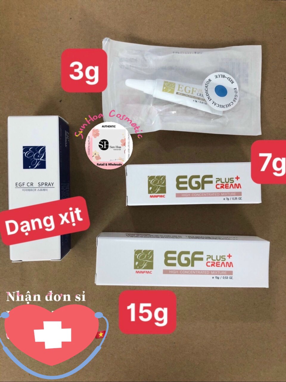 EGF Plus Cream 3g - Kem Tái Tạo Da EGF 3g