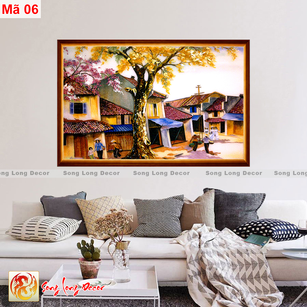 [THANH LÝ SẢ KHO] Tranh dán tường 3d - Tranh Đồng Quê - Tranh 3D làng quê - Song Long Decor DQ5