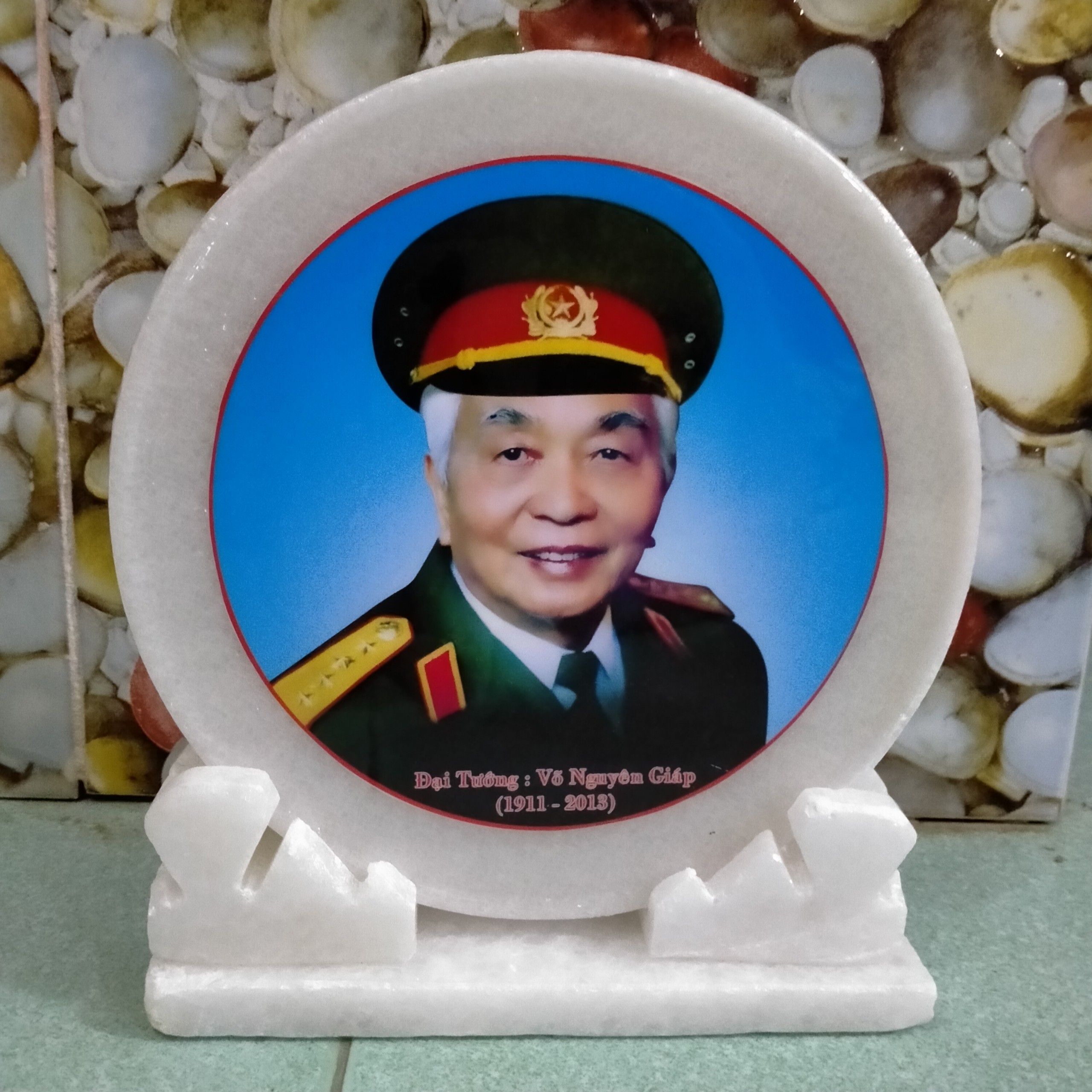 Ảnh ( tượng , dĩa đá ) Bác Giáp ( 20cm LOẠI 1 ) MIỄN SHIP