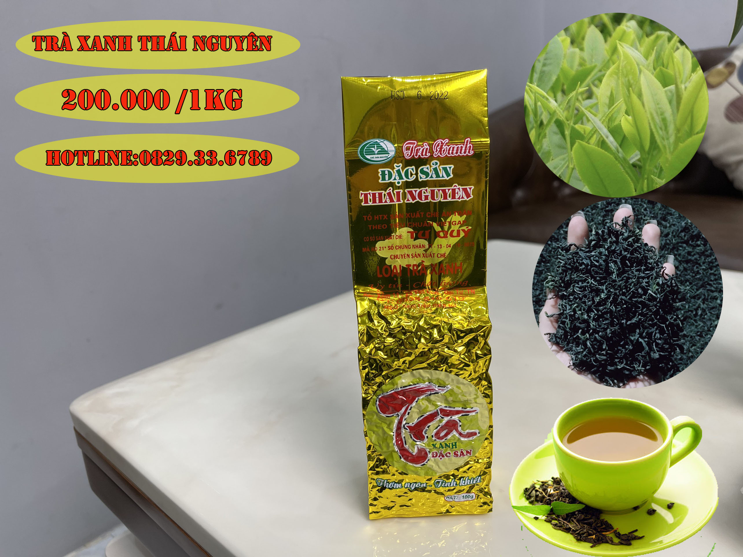 CHÈ THÁI NGUYÊN TƯ QUÝ (loại chè xanh gói 500g)
