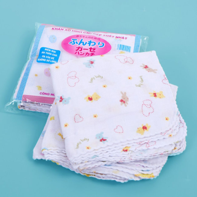 [HCM]Combo 20 Khăn Xô Hoa Xuất Nhật Cho Bé vải Cotton thấm hút tốt