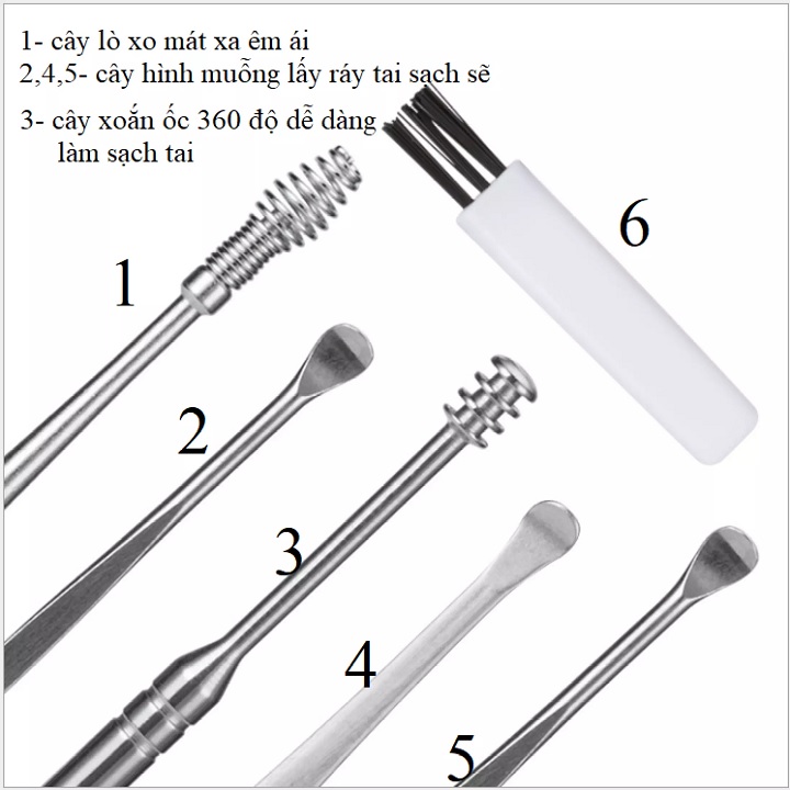 Bộ lấy ráy tai tích hợp đèn soi