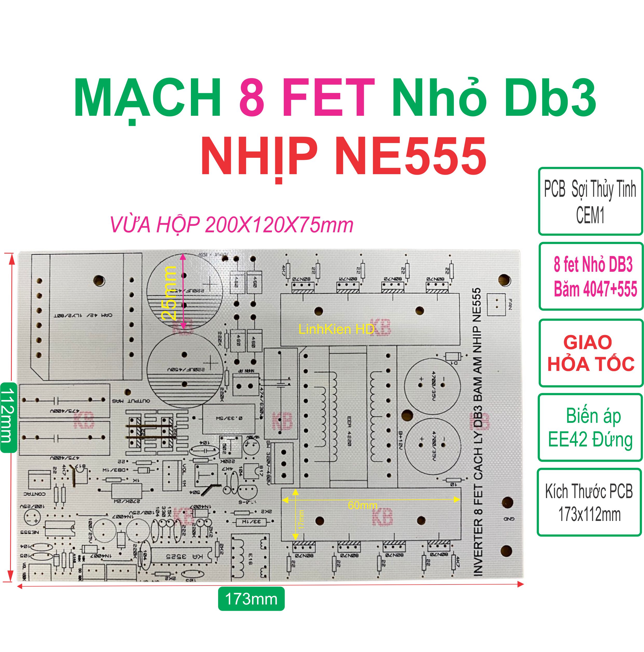 Pcb bo mạch kích 8 fet cem 1 db3 băm âm linhkien hd