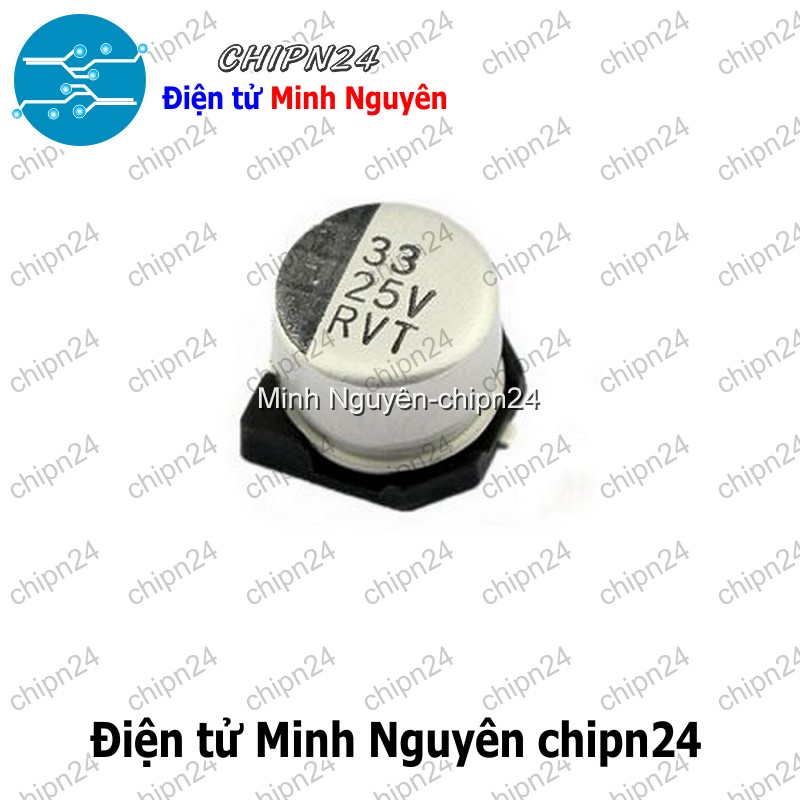 [5 con] (K294) Tụ nhôm 33uF 25V 5x5.4mm (SMD Dán) - HH005094