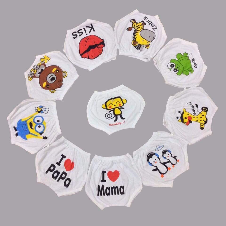 combo 2 quần chip hình coton 4 chiều cho bé