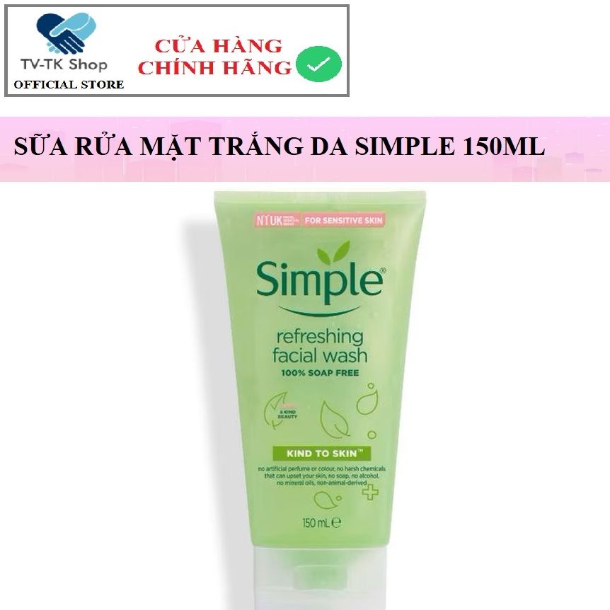 Sữa rửa mặt dạng gel simple kind to skin refreshing facial wash gel 150ml - mẫu mới