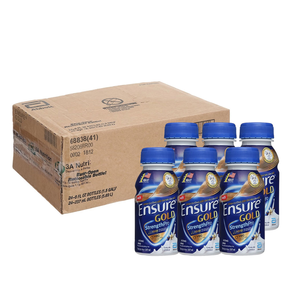 Thùng Sữa Bột Pha Sẵn Ensure Vigor 237ml