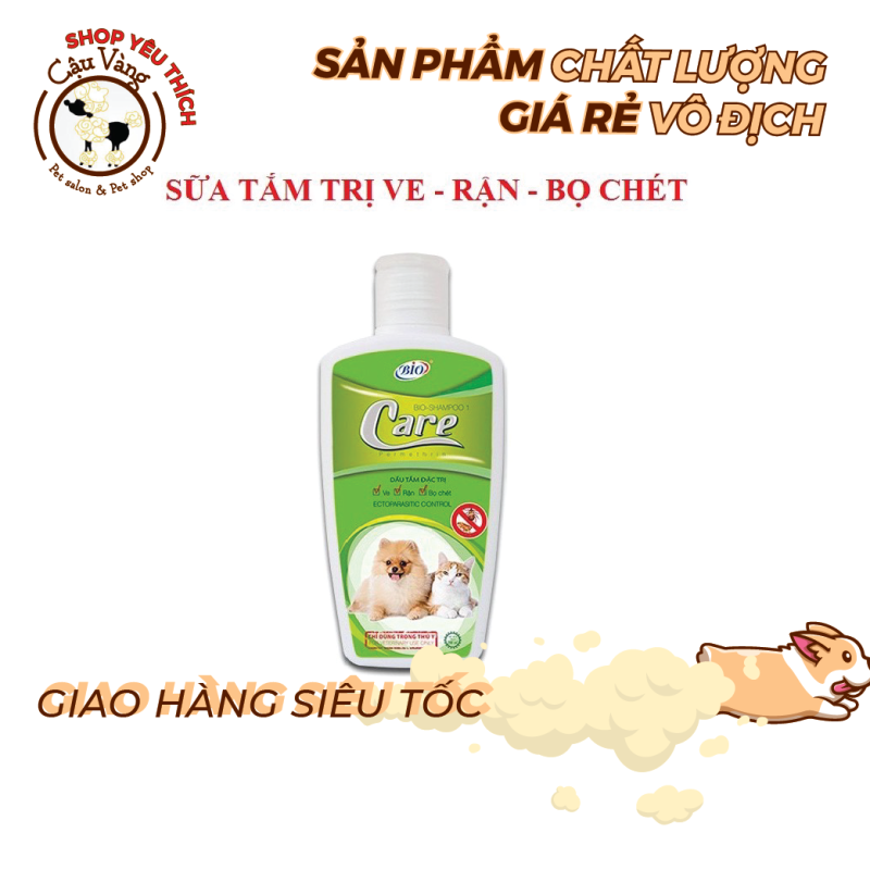 SỮA TẮM BIO CARE - SẠCH VE RẬN, LÀM SẠCH LÔNG, KHỬ MÙI HÔI CHO THÚ CƯNG CHAI 150ML