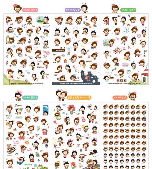 [HCM]Bộ 6 tấm sticker trang trí Ong vàng