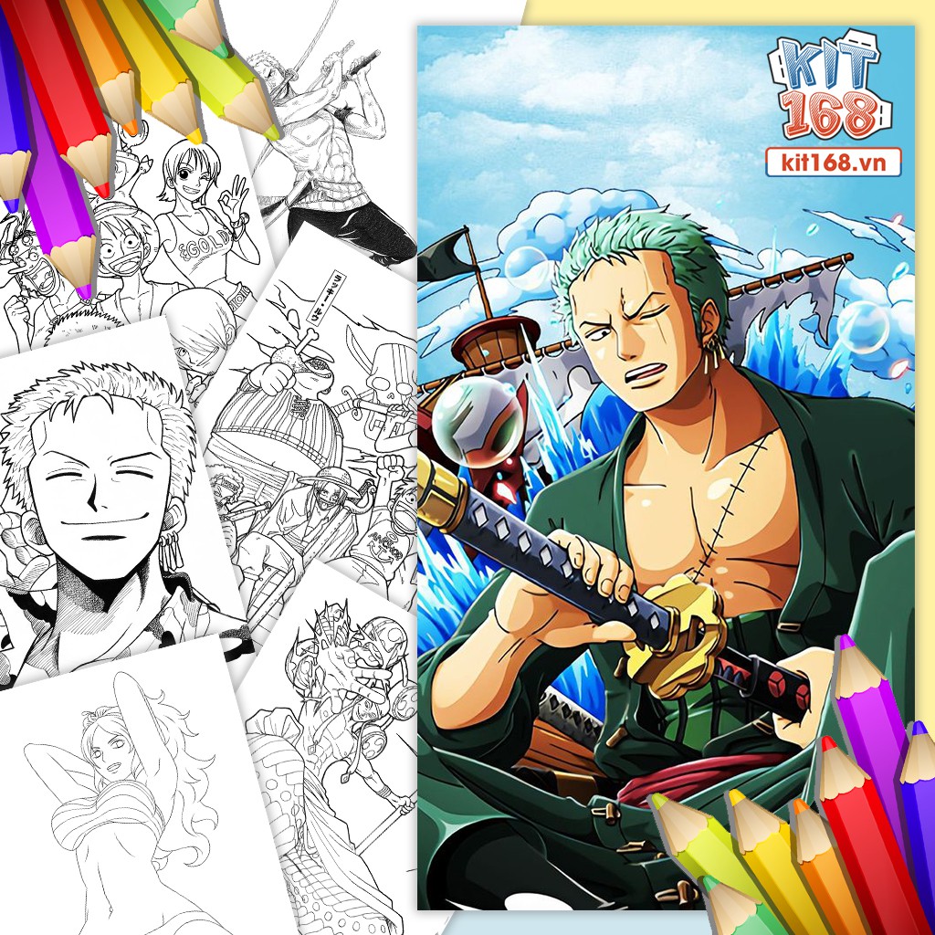 Tuyển tập các bức tranh tô màu One Piece dành cho các bé | Trang tô màu, One  piece, Tranh