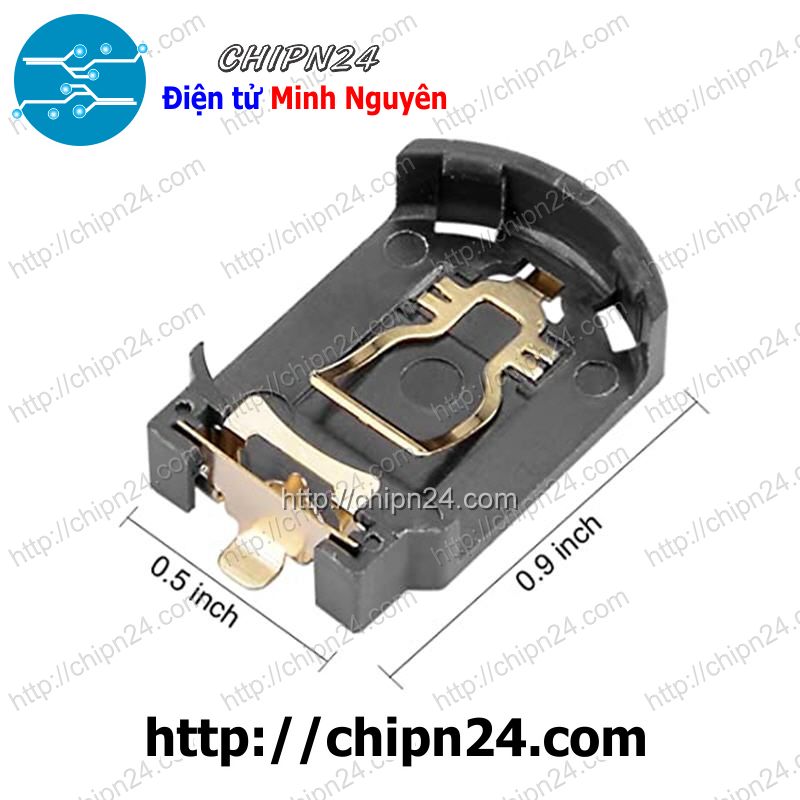 Đế pin cr2032 dán smd đen
