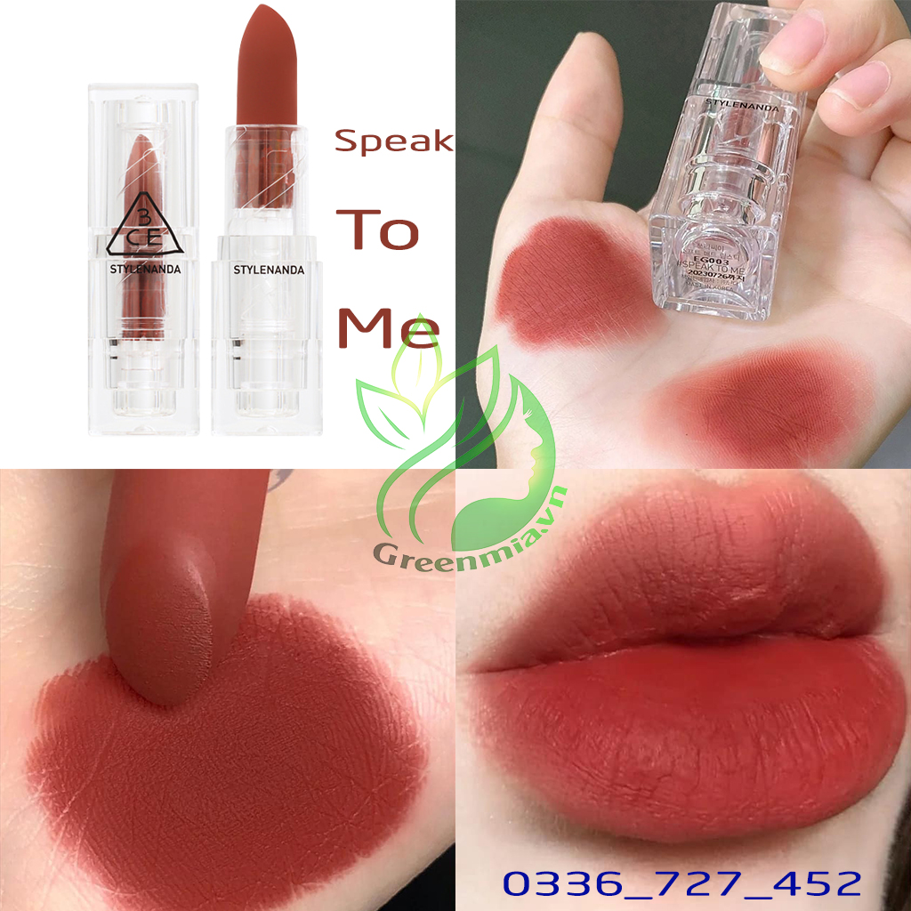 Son 3ce soft matte lipstick speak to me son thỏi lì màu đỏ mận chín thiết kế vỏ đỏ rất tinh tế trendy