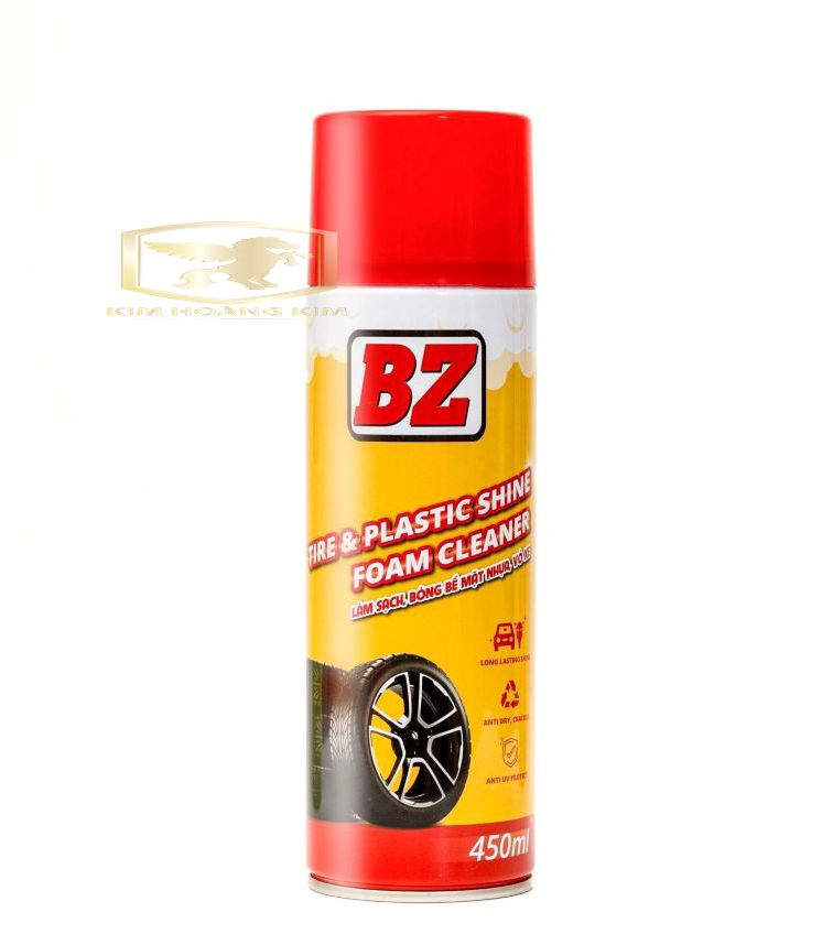 BZ xịt bóng vỏ BZ 450ml trên mọi vật liệu nhựa,phục hồi dàn nhựa nhám bị ố màu theo thời gian