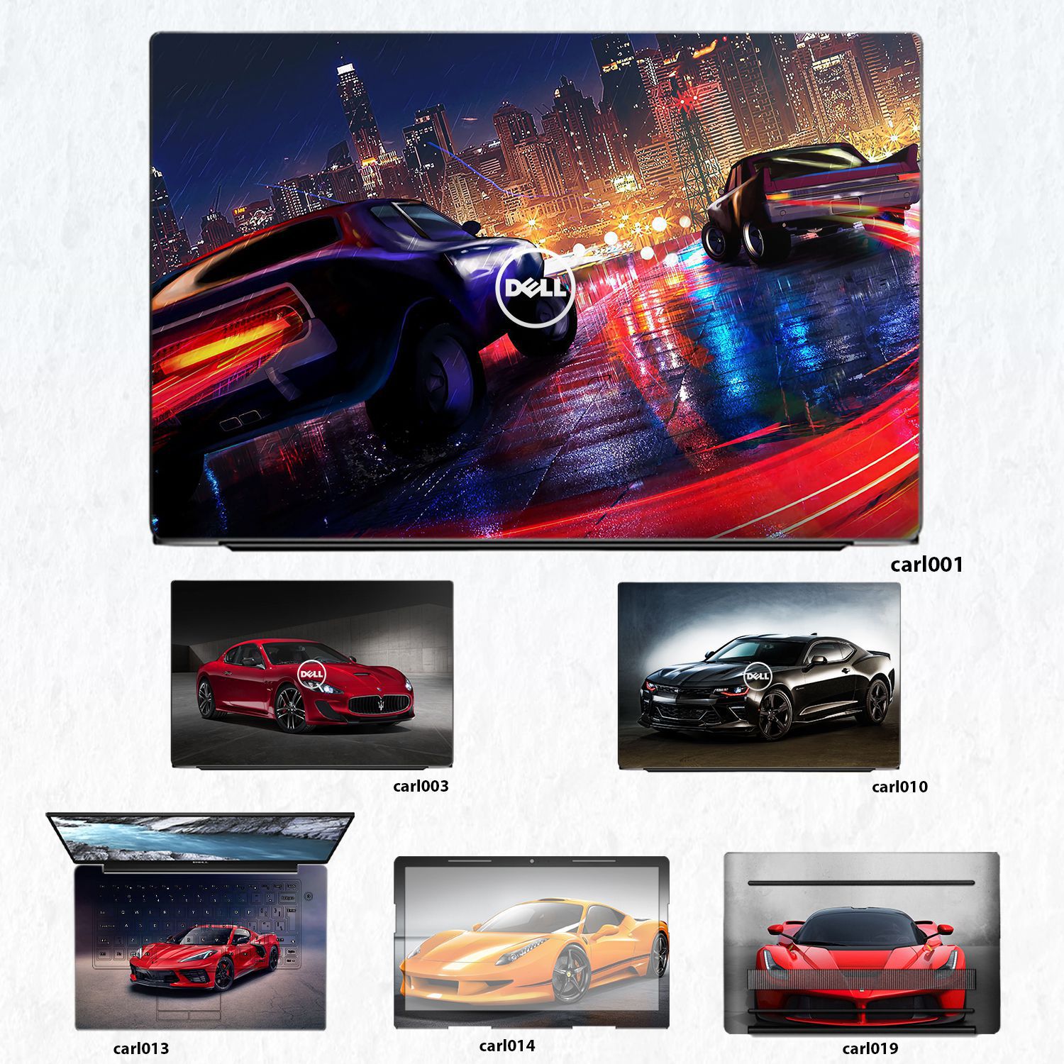 Decal Skin dán Laptop Dell mẫu xe hơi (inbox mã máy cho shop)
