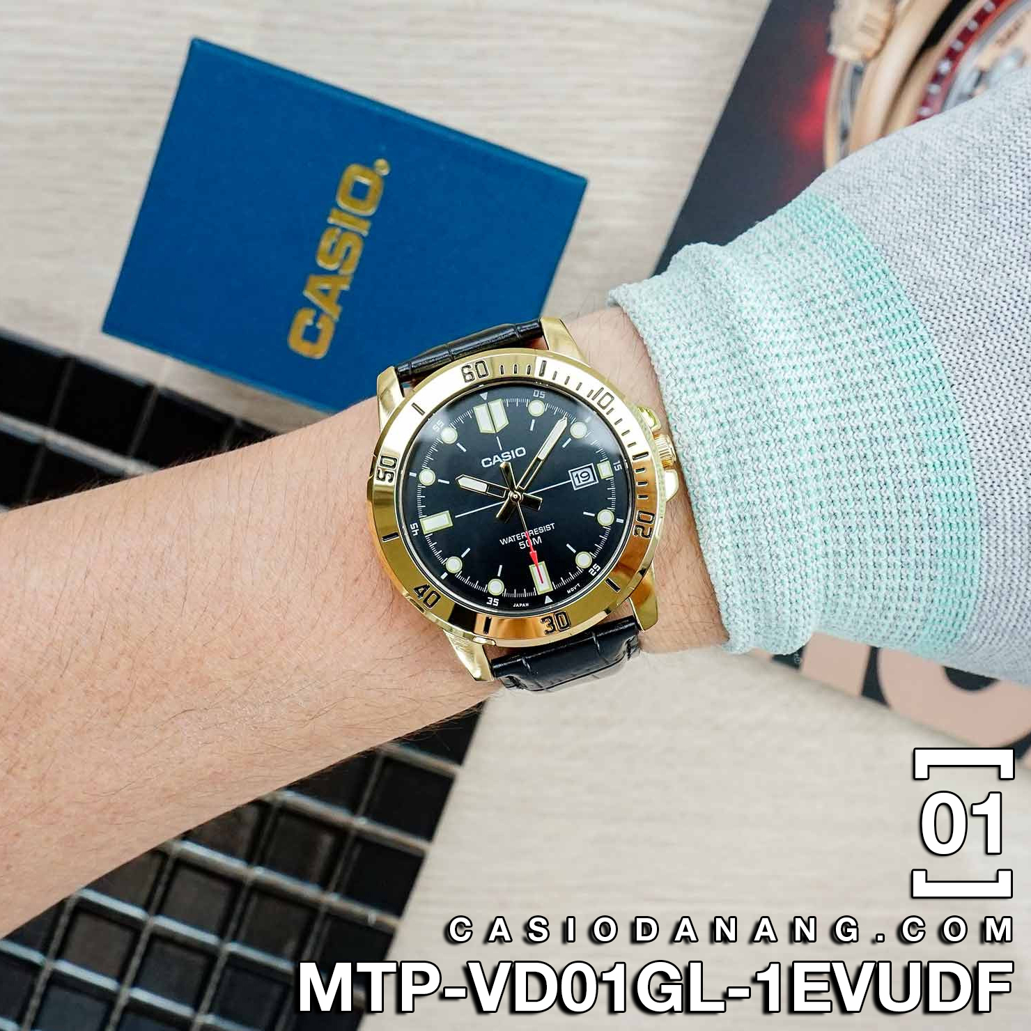 Đồng hồ nam dây da Casio Standard chính hãng Anh Khuê MTP-VD01 Series