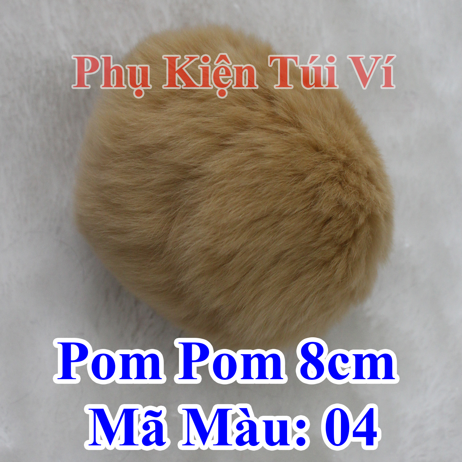 Pom pom trơn 8cm làm đồ handmade
