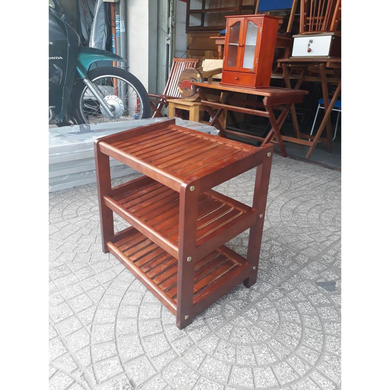 [HCM]Kệ dép gỗ 60cm - 3 tầng