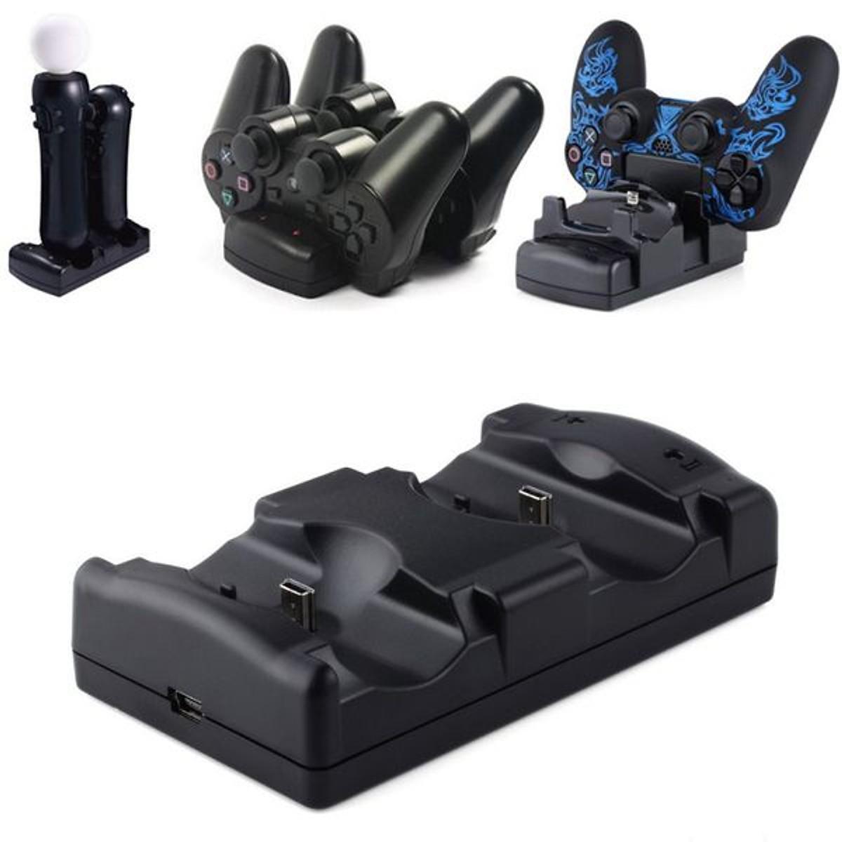 Dock sạc tay ps3 3 in 1 đế sạc tay cầm Ps3 hỗ trợ củ sạc điện thoại Charging dock controller