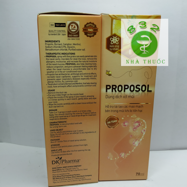 Dung dịch xịt mũi PROPOSOL chai 70ml