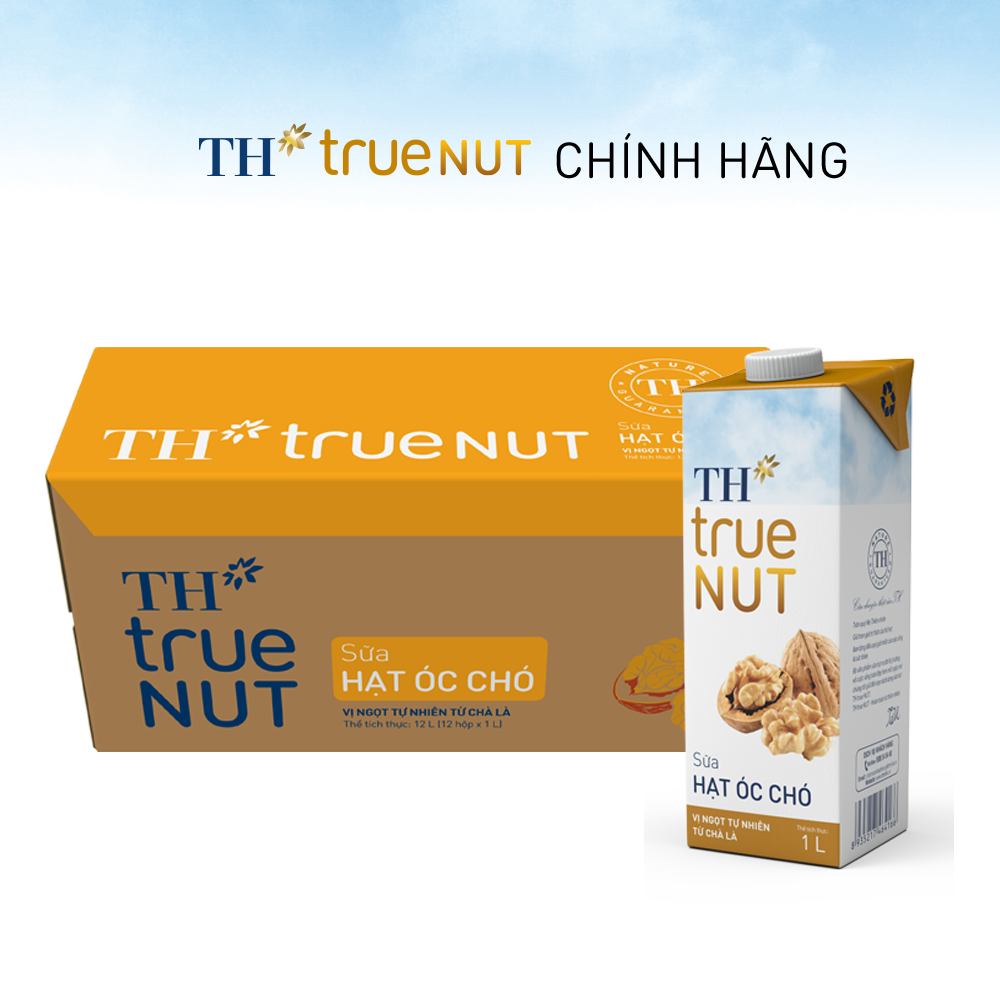 Thùng 12 hộp sữa hạt óc chó TH true NUT 1 L (1 L x 12)