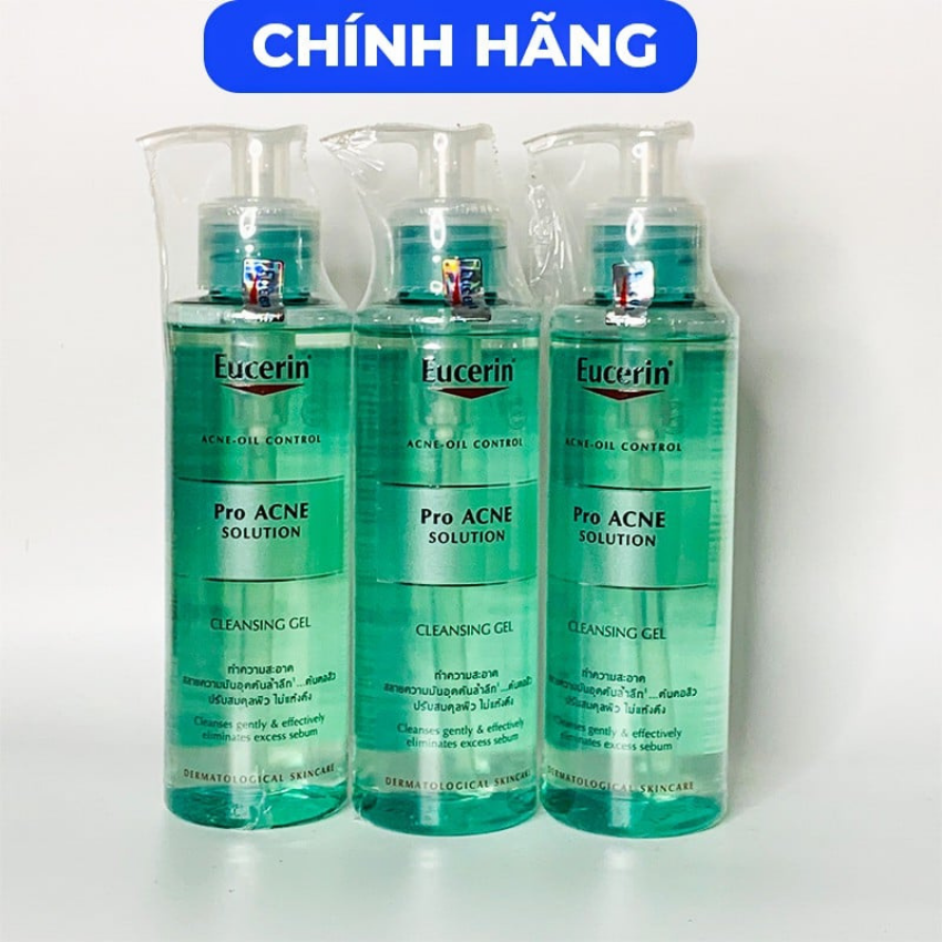 Sữa rửa mặt da dầu mụn Eucerin dạng gel 200ml, 400ml