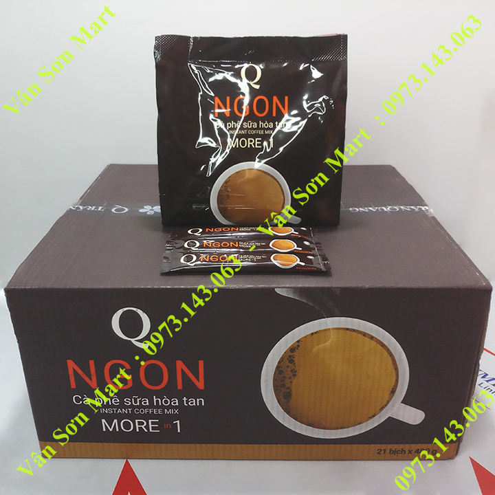 Thùng cà phê sữa Ngon Trần Quang 21 bịch 480g