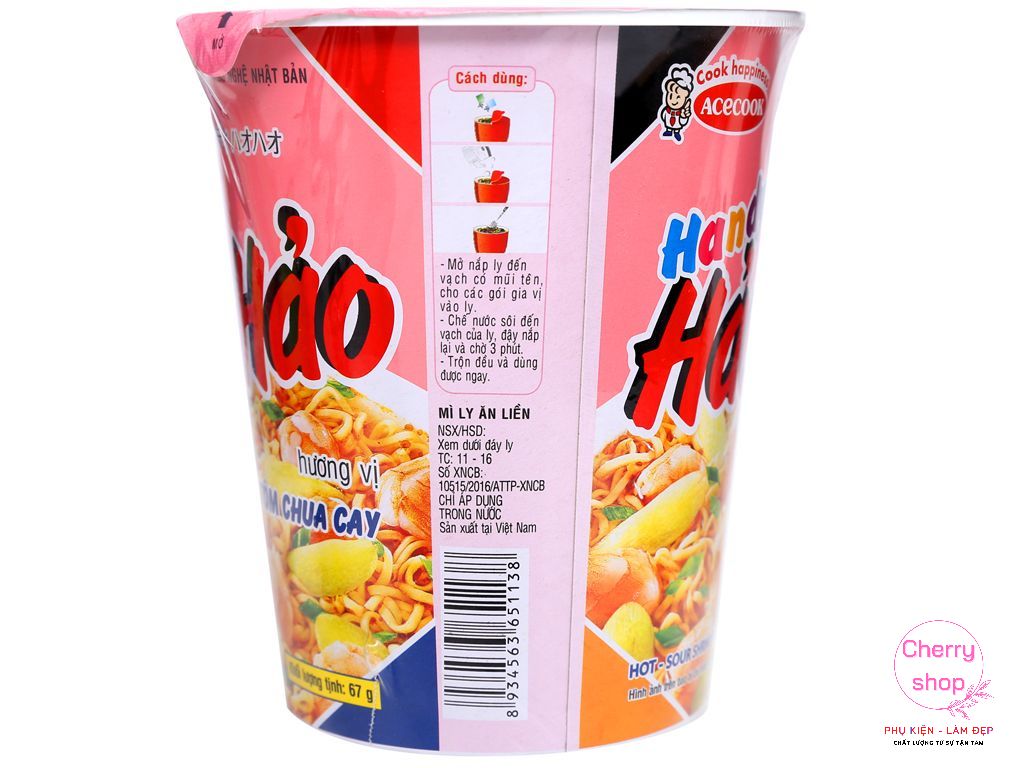 [HCM][Giao Tại TPHCM] Combo 4 Mì Ly Hảo Hảo Tôm Chua Cay 67g