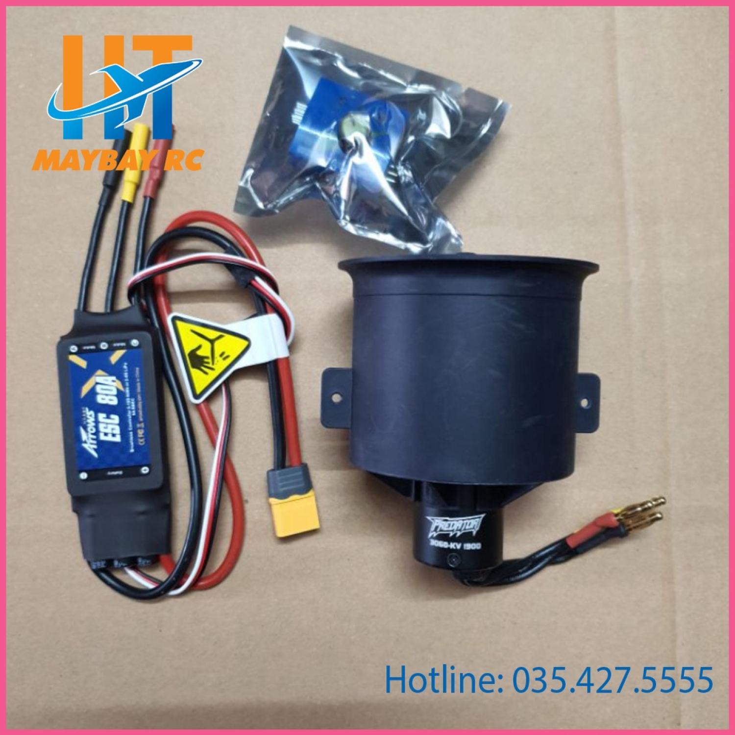 Combo fan fms 70mm 6s + esc 80a cho máy bay điều khiển