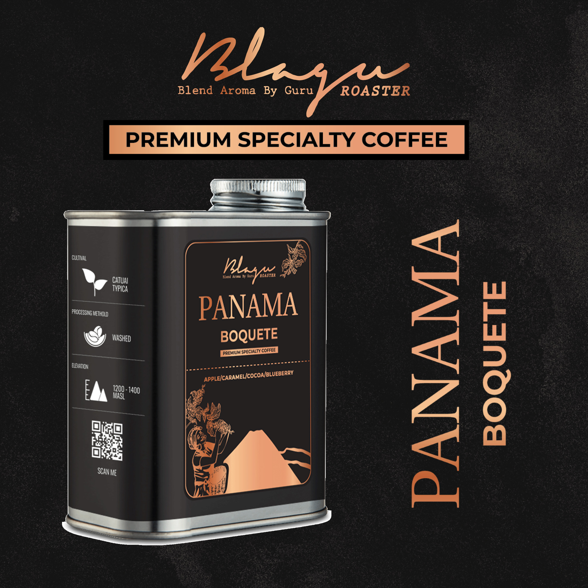 [Premium] Cà Phê Blagu Hạt Đã Rang Panama Boquete - Medium - 250g