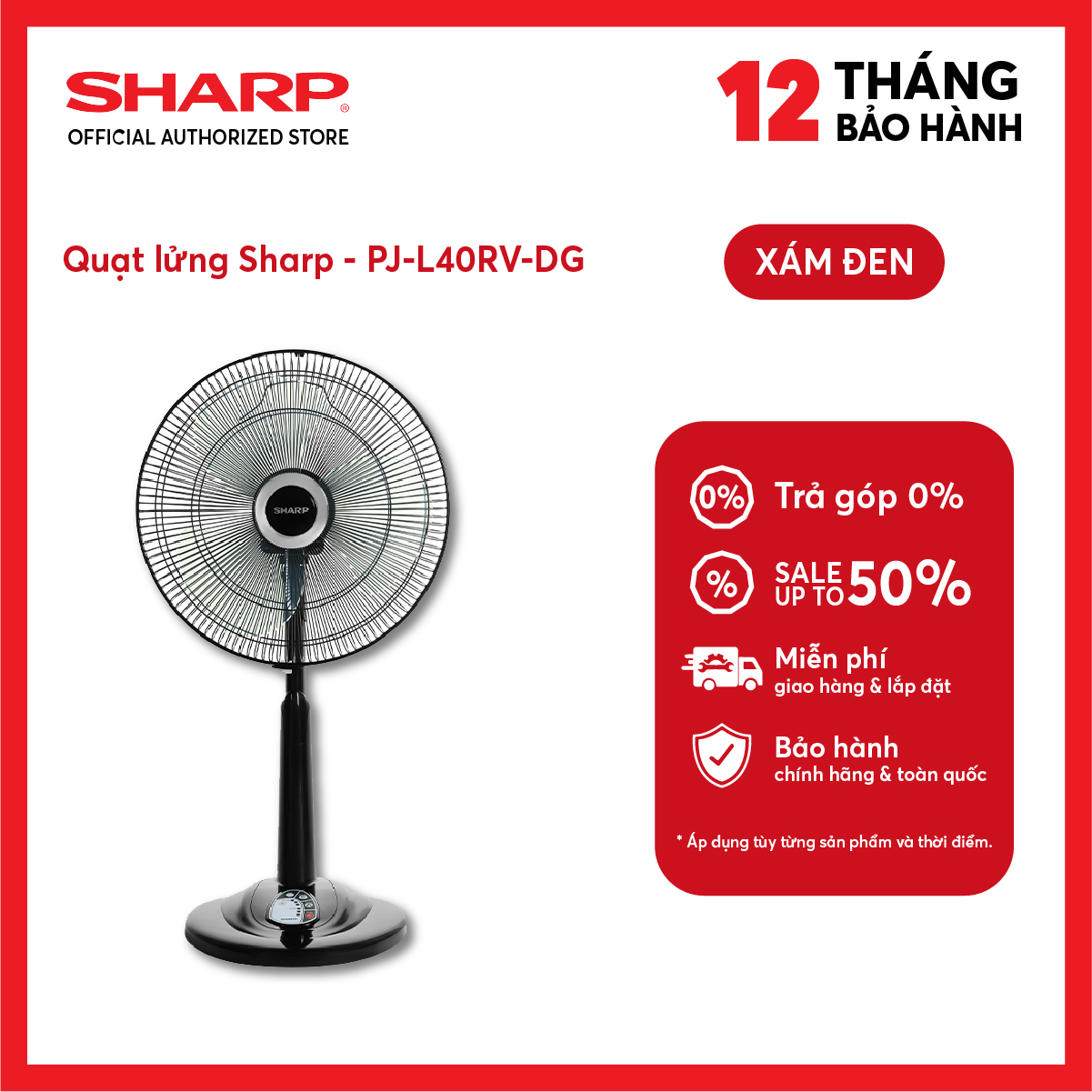 Quạt lửng Sharp có điều khiển PJ-L40RV-DG/WH