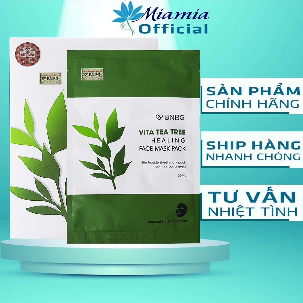 Mặt Nạ Tràm Trà BNBG [MIẾNG LẺ] Vita Tea Tree Healing Face Mask Pack Giảm Mụn Thâm Sẹo Thải Độc Da [NHẬP KHẨU CHÍNH HÃNG]